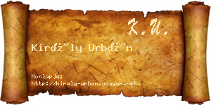 Király Urbán névjegykártya